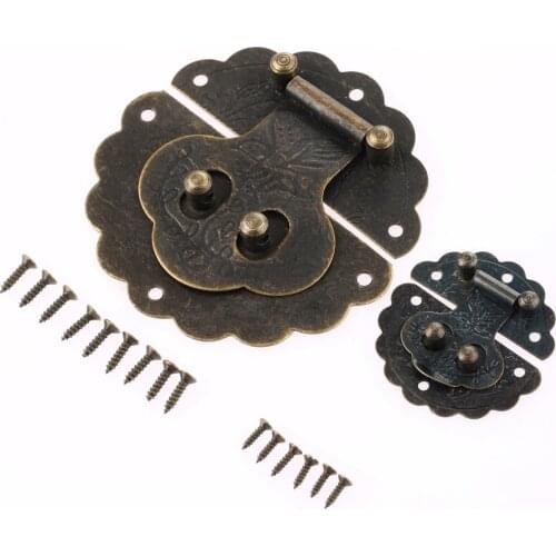 1x Antique Bronze Furniture Buckle Clasp Lock Wooden Case hasps Decorative Jewelry Gift Box Suitcase Hasp Latch