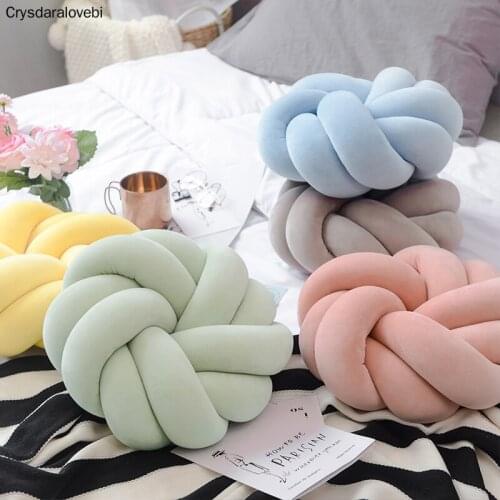 30CM Nordic Knot Soft Ring Handmade Woven Cushion Woven Mat Spherical Knot Dolls Toys Photography Props Home Decor