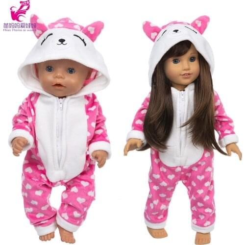 43cm baby doll clothes cute cat romper 40cm Nenuco Ropa y su Hermanita 18 inch american og girl doll pajama set