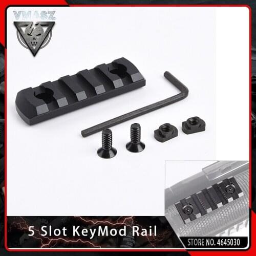 VMASZ 5 Slot Aluminum Picatinny Weaver Rail for KeyMod Scope Mount Shooting Airsoft Accessory Rail Mount