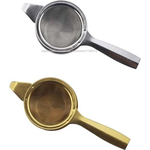50pcs Stainless Steel Tea Strainer Filter Fine Mesh Infuser Coffee Cocktail Food Reusable Gold Silver Color DHL FEDEX