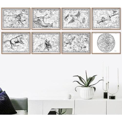 Abstract Animal Constellation Map Nordic Posters And Prints Wall Art Canvas Painting Wall Pictures For Living Room Bedroom Decor