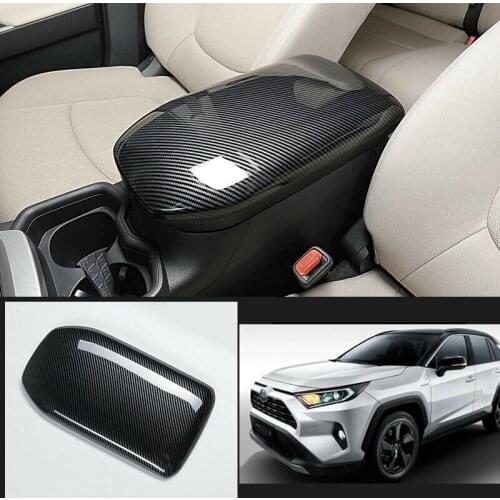 Car Styling Accessories Center Console Seat Armrest Box Cover Central Arm Rest Panel Trim Sticker For Toyota RAV4 XA50 2019 2020
