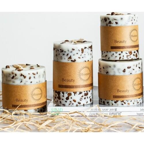 Aromatherapy Creative Candles Handmade Aromatherapy Candle Coffee Bean Column Candle Ins Romantic Candlelight incense cones