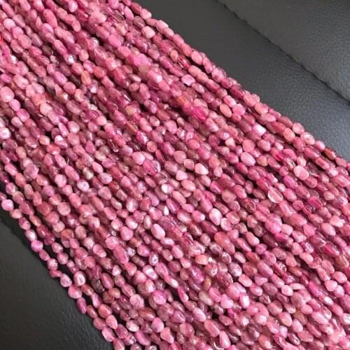 5x7mm Irregular Natural Rubellites Stone Beads For Jewelry Making Loose Red Tourmaline Stone Beads Fit Chram Bracelet 15