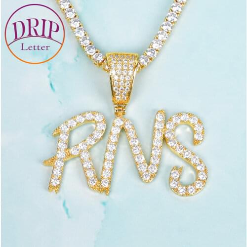Custom Name Letters Pendant Women Hip Hop Necklace Rock Jewelry