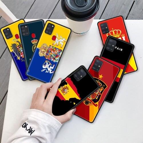 Smartphone Case For Samsung Galaxy A51 A71 A21s A31 A72 A52 A32 5G A41 A12 A02s Silicone Cushion Cover Spain Coat of Arms Flag
