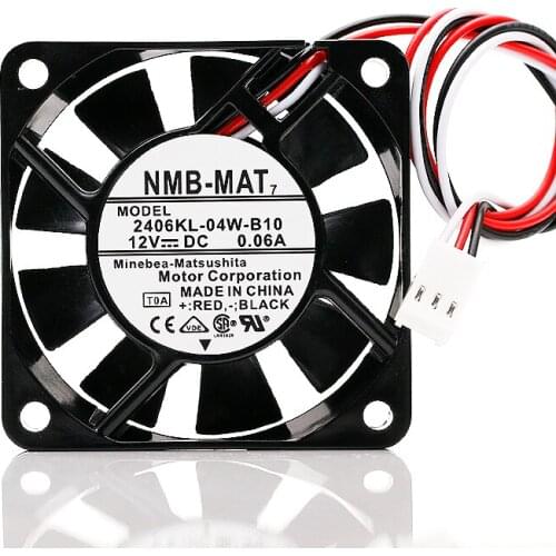 For NMB 2406KL-04W-B10 6015 6CM 12V 0.06A Double Ball Mute Heat Dissipation cooling fan