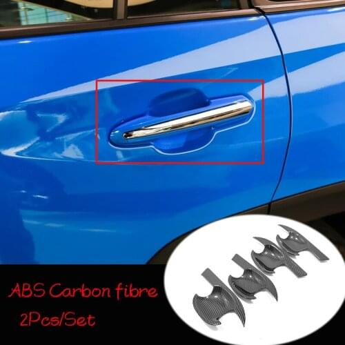 For Toyota RAV4 2019 ABS Chrome/Carbon fibre Car Door protector handle Bowl Cover Trim Sticker car accessories styling 4pcs