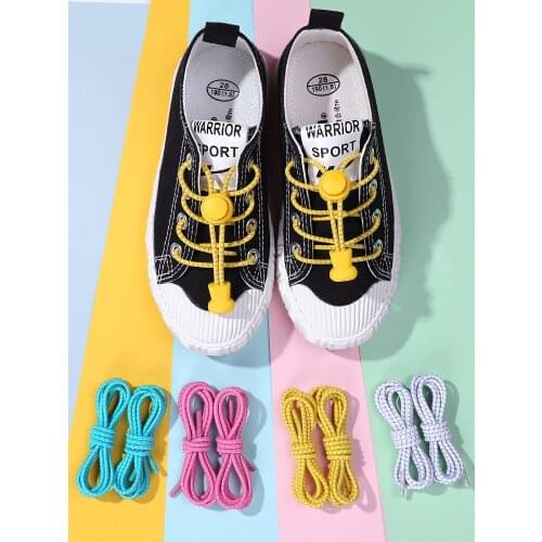 Elastic laces child shoe laces no tie kids reflective elastic shoelaces quick lazy rubber laces for sneakers 21 colors 100cm