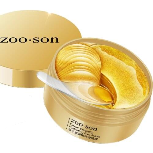 Deep Sea Sturgeon Caviar, 24K Gold Natural Moisturizing Gel Eye Mask Remove Dark Circles Anti Age Bag Eye Wrinkle Skin Care