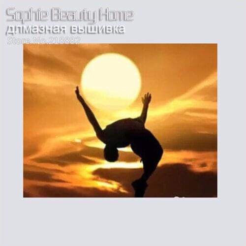 HOT 5D Diy Diamond Painting Religion 3D Diamond Mosaic Beauty Men Under Rising Sun Inlaid Fabric Needlework Diamond Embroidery