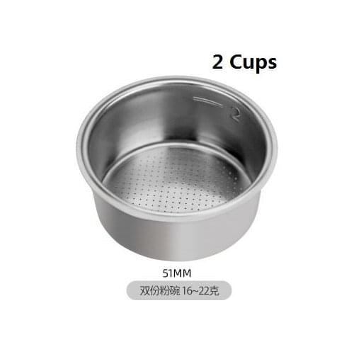 Italian semi-automatic coffee machine stainless steel powder bowl single and double powder cup 51mm