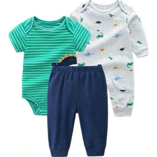 3Pcs Baby Clothes Set Infant Outfits Bodysuit Pants Fashion Newborn Rompers Kids Clothing