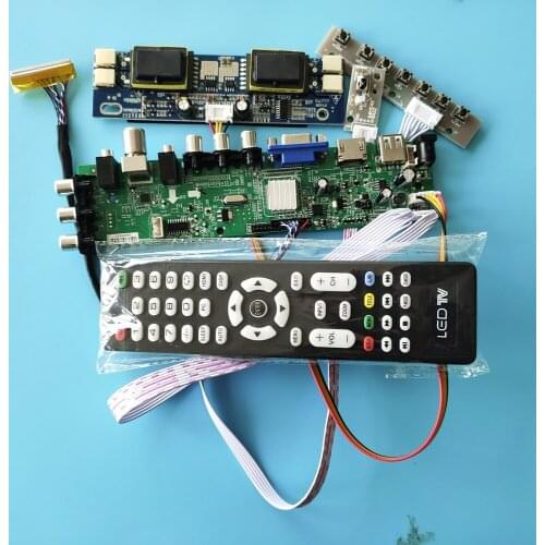 Kit for LM190E08-TLH2/LM190E08-TLJ1 board AV TV 1280X1024 Digital LCD Panel 4 CCFL USB DVB-T HDMI VGA Controller 30pin remote