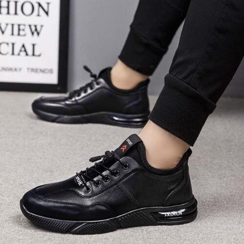Classic Mens Comfortable Leather Platform Casual Shoes Waterproof Belt Outdoor Wear-resistant Sports Shoes Zapatos De Hombre