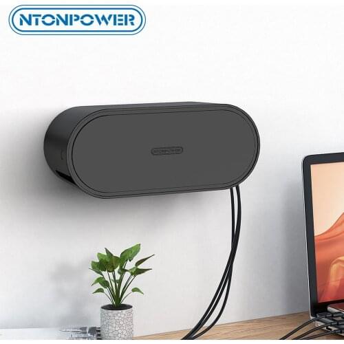 NTONPOWER Wall Mounted Cable Management Box with Child Lock Cable Organizer Case for Power Strip Network Line Storage Bin