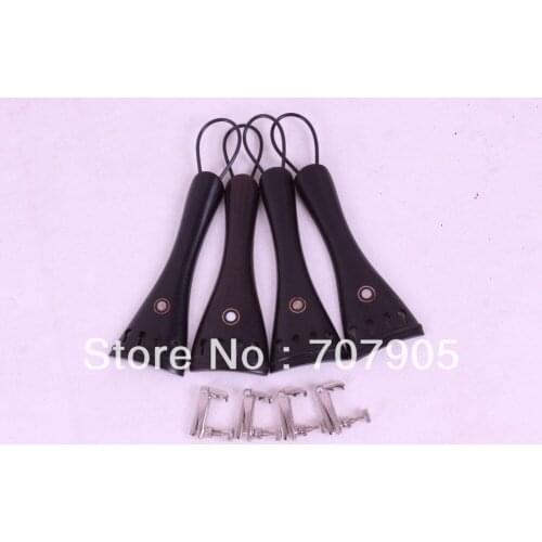 New 5 set 4/4 violin parts tail gut tuner ebony tailpiece Accessories #E2