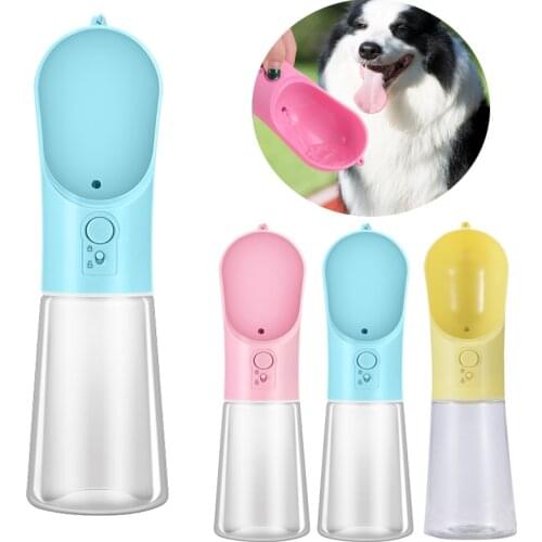 New Arrival Dog Water Food Feeder 400ml Cat Dog Travelling Drink Bottle Pet Water Food Feeder Dispenser Pet Product