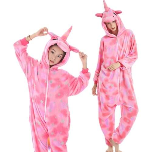 Animal Unicorn Pajamas kids mother and daughter clothes jumpsuit pajamas for girls Cosplay Costume Halloween