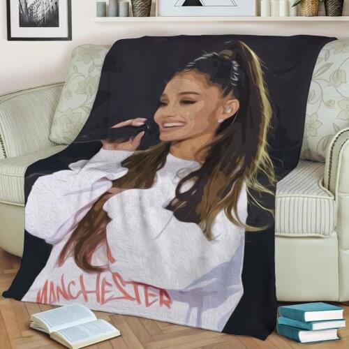 Ariana Grande 3D Print Plush Blanket Throw On Sofa Home Decor Soft Warmth Washable Nap Blanket Dropshipping