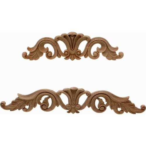 RUNBAZEF Wood Carving Decor Furniture Wooden Decal Corner Onlay Applique Frame For Vintage Home Wedding Decoration Accessories