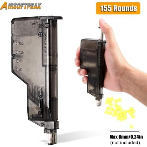 Airsoft Tactical Fast BB Loader Speed Loader Hunting Large Airsoft Quick Speedloader Combat Magazine Plastic 155 Rounds Capacity