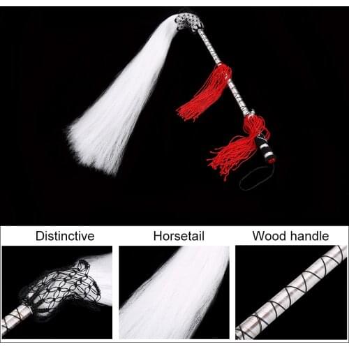 Taichi Buddhist Taoist Fuchen Horsetail Whisk Handle Tail Martial Arts Stage Plays