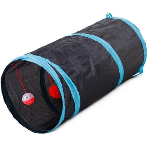 Cat Tunnel 2 Holes Pet Play Tubes Balls Collapsible Crinkle Kitten Toys Puppy Ferrets Rabbit Play Dog Tunnel Tubes