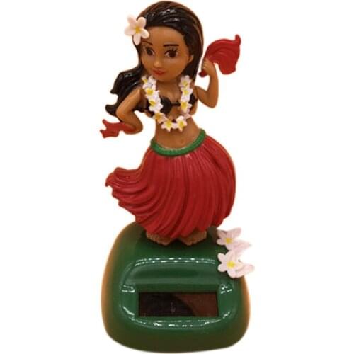 Car Solar Decoration Hawaiian Solar Grass Skirt Car Interior Decoration Car Interior Products Decompression Dashboard Decoration