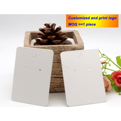 50Pcs Jewelry Display Card Necklace Earring Card Hang Tag Card DIY Jewelry Stud Earring Package Cards Print logo