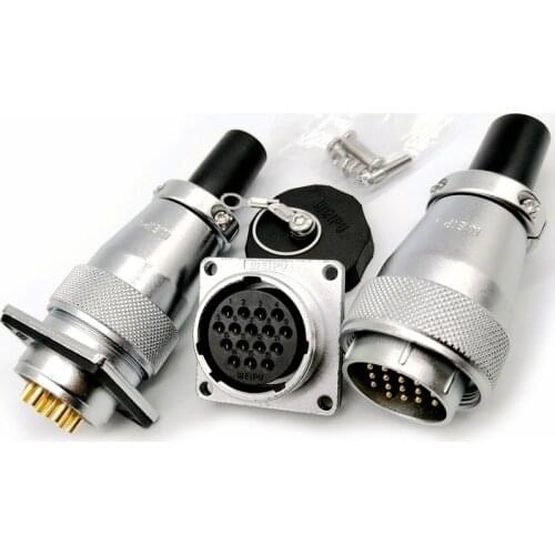 WS28 2 3 4 7 Pin Power Connector 10 12 16 17 20 24 26 Pins Signal Connector M28 Waterproof Connectors for Outdoor Electrical Car