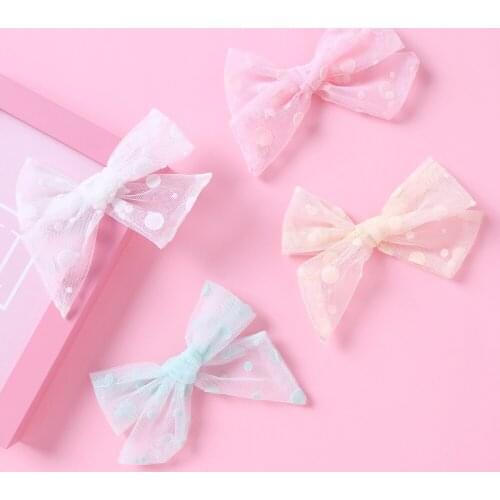 Baby Hair Clips Dot Hairpin For Girls Mesh Barrette Solid Color Kids Party Hairgrips Children Spring Summer Hair Accessories