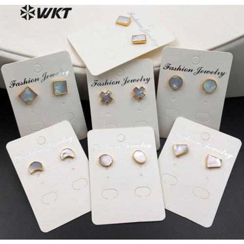 WT-E331 Wholesale Natural Freshwater Pearl Earrings Unique Design Multi style Stud Earrings Charm For Women Summer Jewelry
