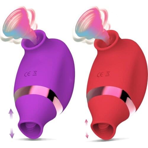 Suckeing Licking Vibrator Female Clitoris Stimulator G-Spot Clit Nipple Tongue Sucker Sex Toys for Women Adult