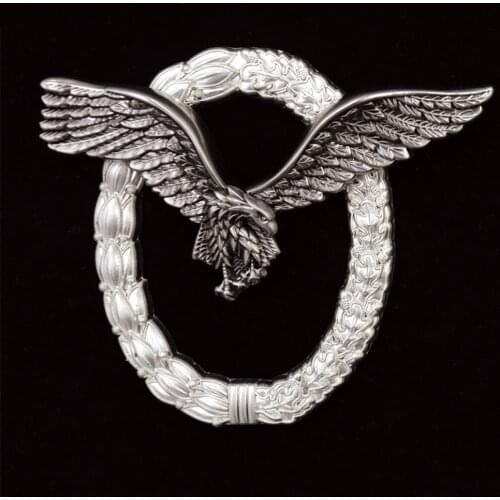Hans Air Force 57 Type Pilots Badge Airlines Brooch Aviation Metal Wings Eagle Oak Leaf Pin Souvenir Gifts Silver