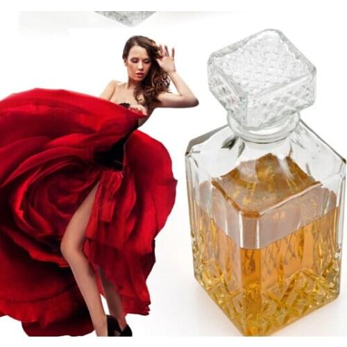 1PC 800ml Luxurious Top Grade Square Crystal Glass Wine Bottle Wine Decanter Wine Carafe Whiskey Bottle Jug Barware J1084