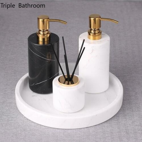 Nordic Foam Soap Dispenser Natural Marble Home Shower Gel Bottles Hand Sanitzer Holder Bathroom Accessories Liquid Container