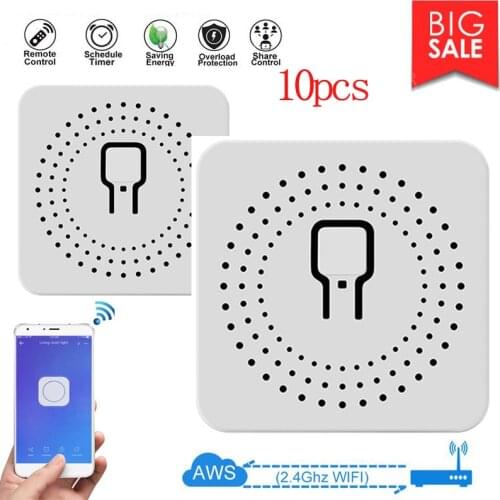 10pcs Wifi DIY Smart Wireless Remote Switch Domotica Light Controller Module Work With Alexa Google Home EWeLink Smart House