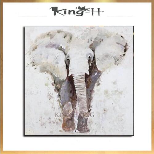 100% Hand Painted Abstract Elephant Oil Painting On Canvas Wall Art Frameless Picture Decoration For Live Room Home Decor Gift