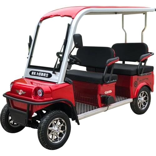 2020 New Design 4 Seater Adult Electric Golf Carts Motorized Tandem Rickshaw Surrey Sightseeing Bicycle for Sale