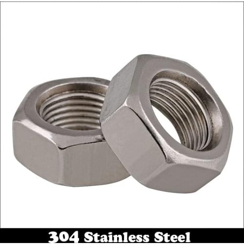 2pcs M16 M16*1.5 M16x1.5 DIN934 304 Stainless Steel 304ss Thin Fine Pitch Thread Hexagon Hex Nut