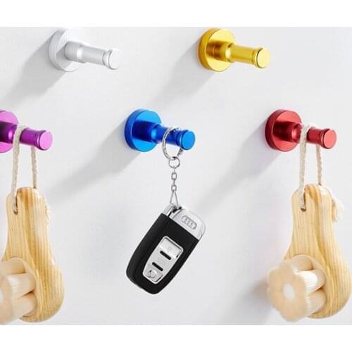 4/10PCS Wall Door Hook Key Holder Hat Bag Single Hanger Colorful Clothes Rack Bath Hardware Home Decoration Towel Coat Hook