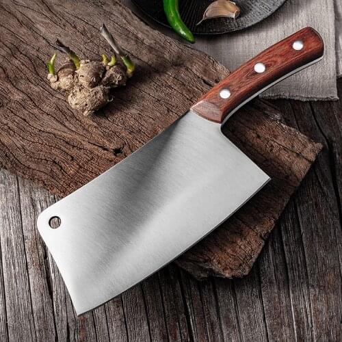 8 inch Chopping Knife Stainless Steel Meat Cleaver Chinese Knife Butcher Knife Vegetable Bone Chopper Kitchen Chef Knife