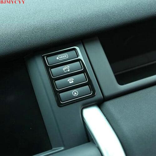 BJMYCYY 2Pcs ABS Console Multi-function Control Button Cover Trim Frame Decoration Fit For Land Rover Discovery Sport 2015-2019