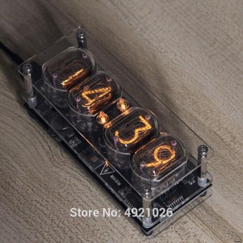 IN-12 Glow Tube Clock 4-bit IN12 glow tube clock Seven-color RGB LED DS3231 nixie clock IN-12B