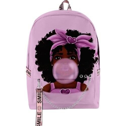Black Afro Girl Magic Book Bags African School Bag Set for Kids Stylish Elementary Children Backpacks