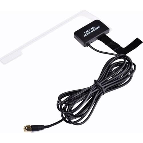 Car Window Glass Digital DAB/DAB Antenna Installed Below Connector + Car Radio Aerial Antenna SMA/SMB Plug Signal Amplifier