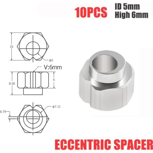3D printer parts 10pcs 6mm Eccentric Spacer apply V-Slot rail V-Wheels for Reprap 3D printer OX/Shapeoko CNC DIY parts print