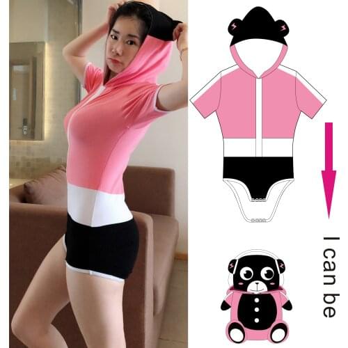 TEN@NIGHT New Arrivals ABDL Transform Adult Baby Onesie Embroidery Eyes Pattern Large Size Romper for DDLG